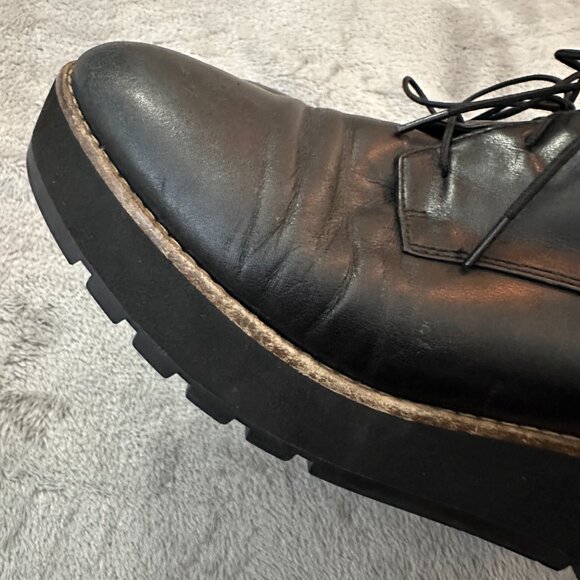 Eileen Fisher Black Leather Lace Up Oxford Loafers Shoes Women's 9.5 - Picture 8 of 8